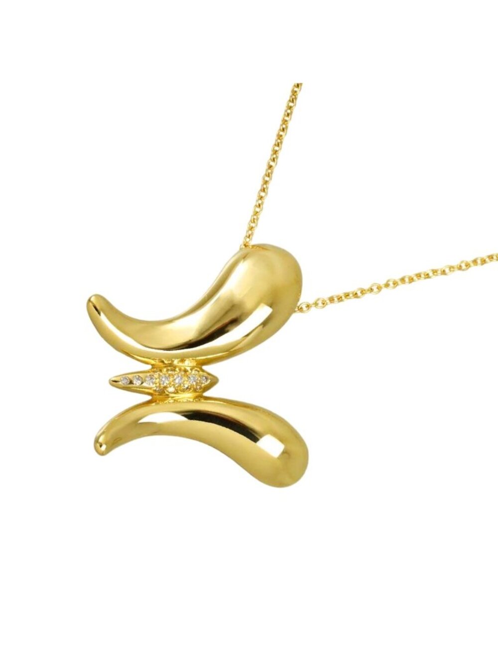 Tiffany & Co Butterfly Diamond Necklace 40 18k Yellow Gold